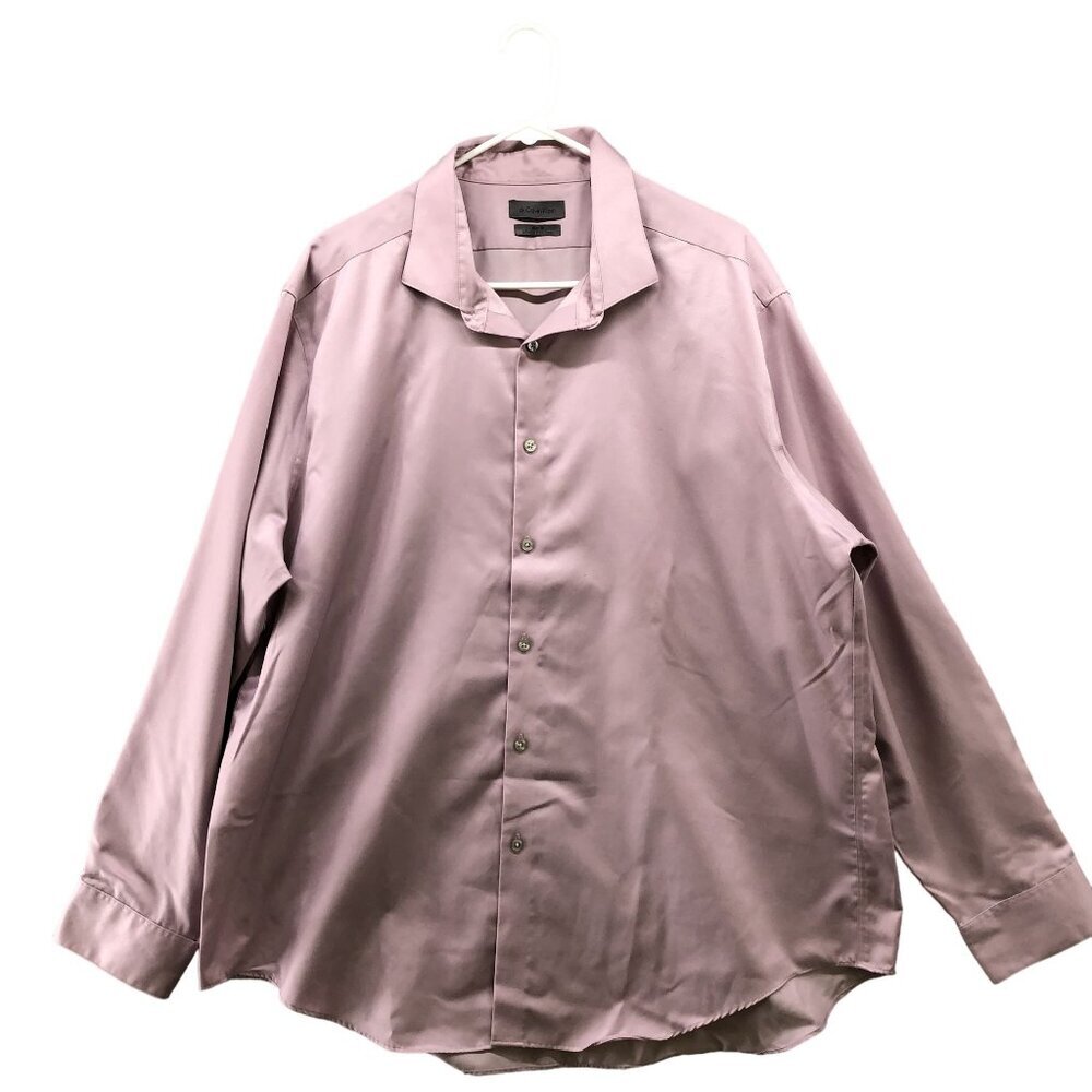 Calvin Klein Mauve Pink Dress Shirt‎ Mens 18.5 34/35 Long Sleeve Slim Fit